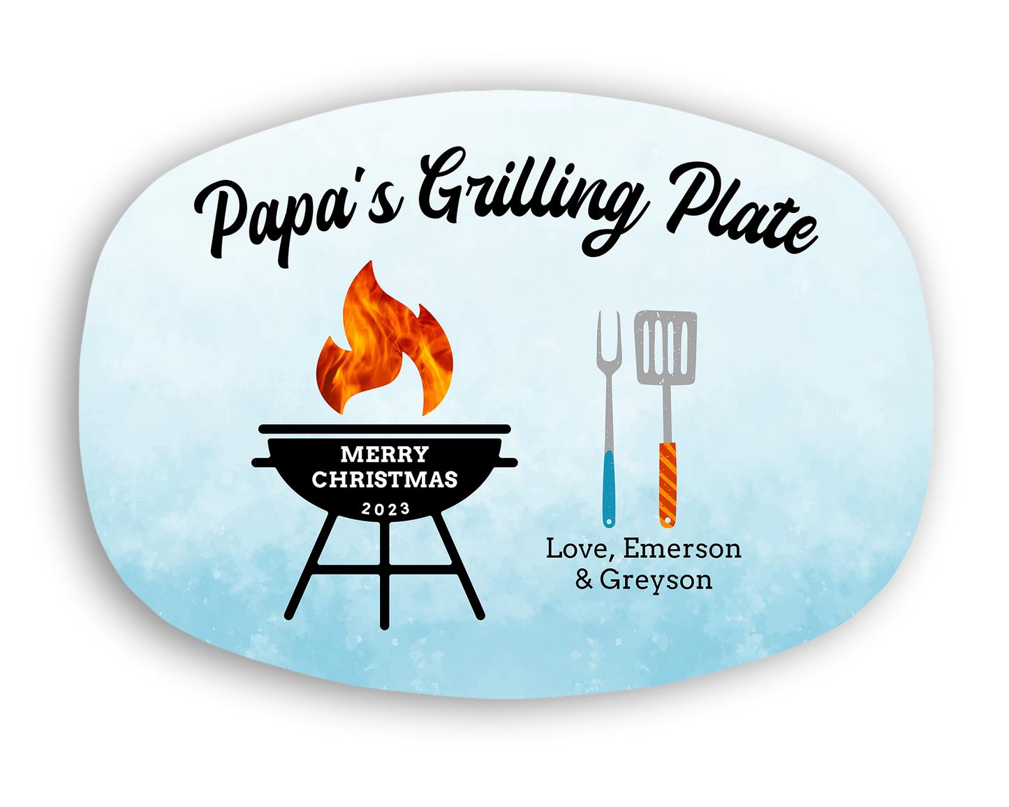 Merry Christmas Custom Grilling Plate