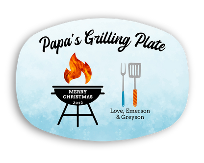 Merry Christmas Custom Grilling Plate