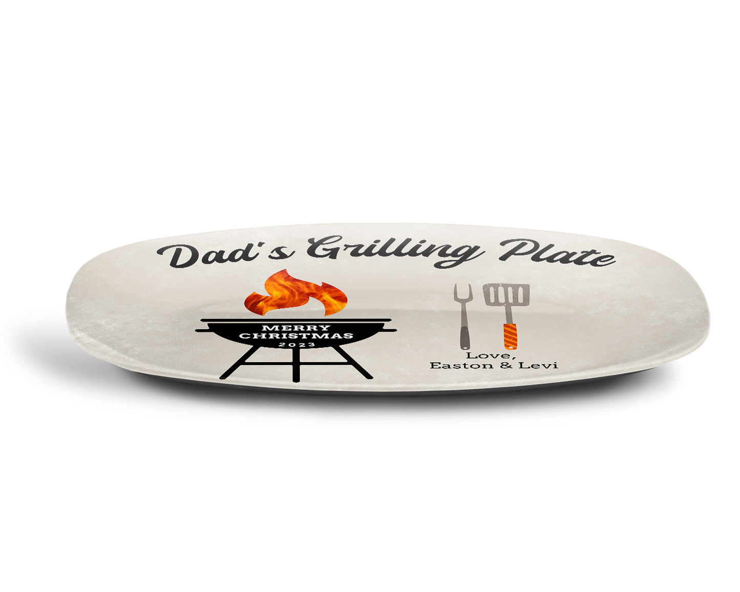 Merry Christmas Personalized Grilling Plate