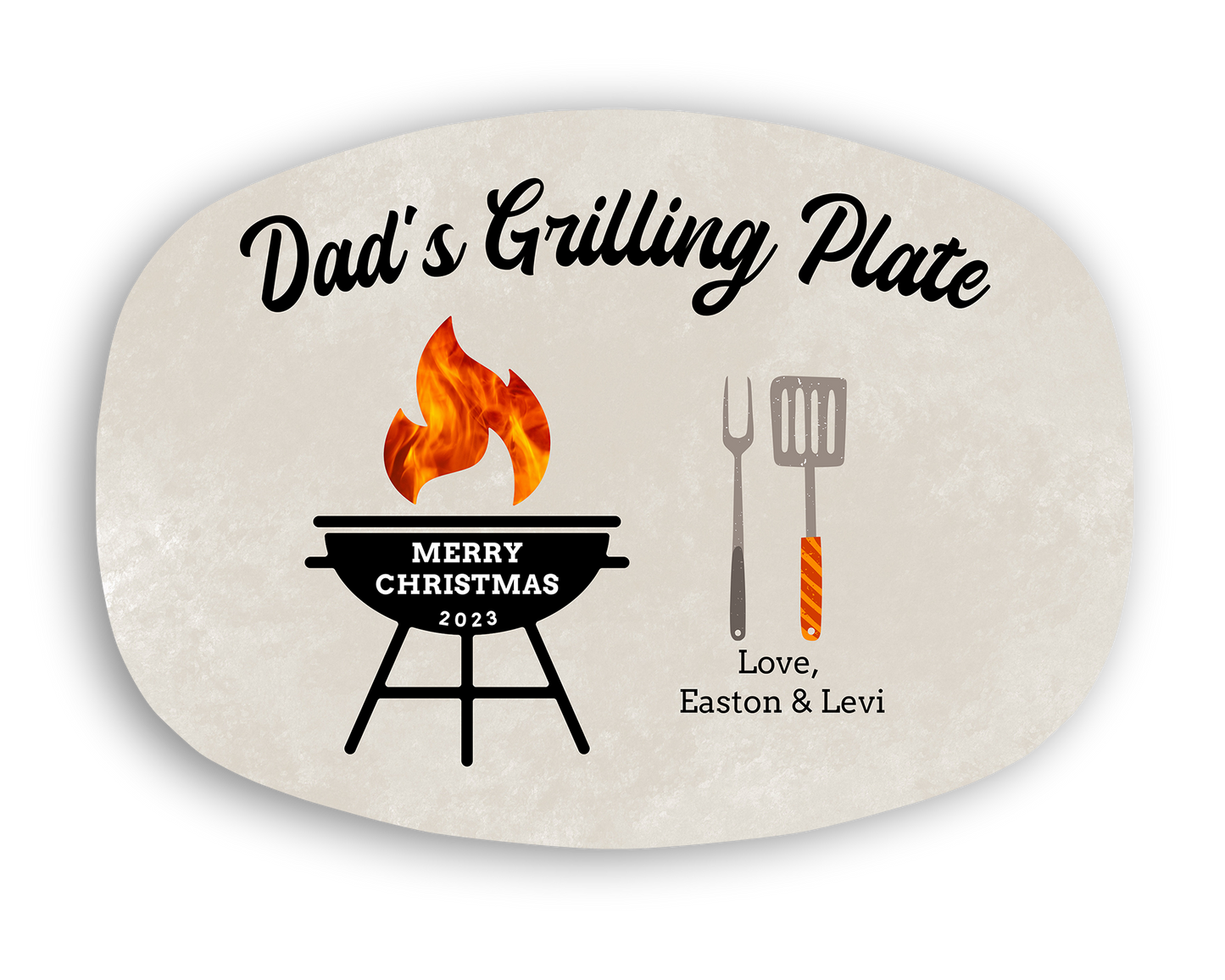 Merry Christmas Personalized Grilling Plate