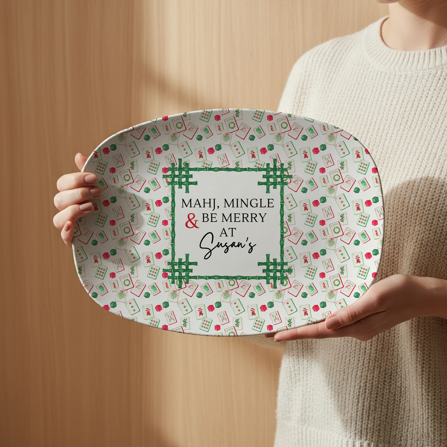 Mahj, Mingle & Be Merry Mahjong Platter