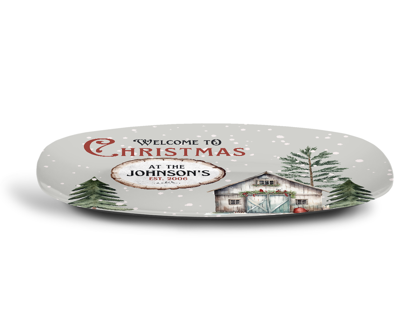 Rustic Christmas Personalized Platter