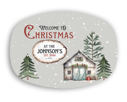 Rustic Christmas Personalized Platter