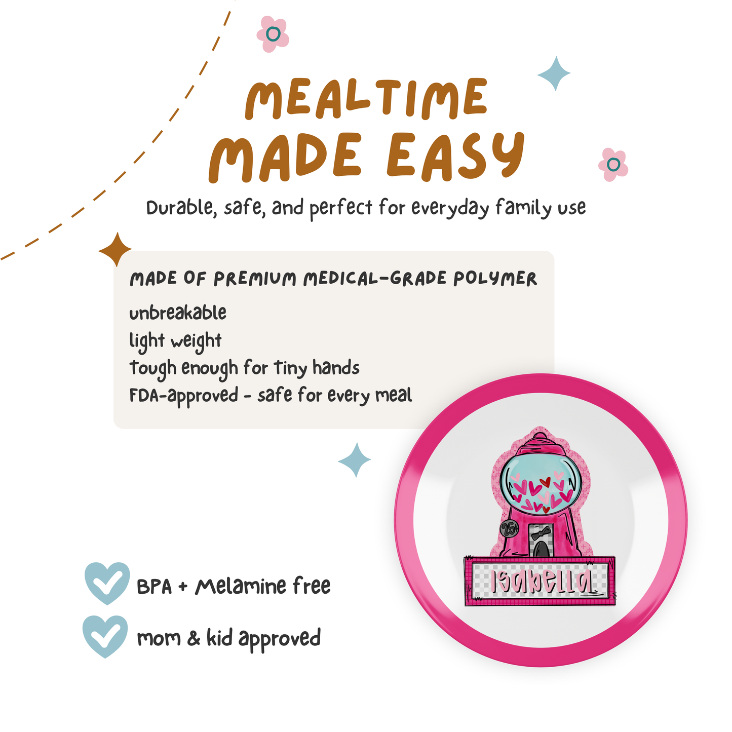 Love Gumball Machine Pink Plate