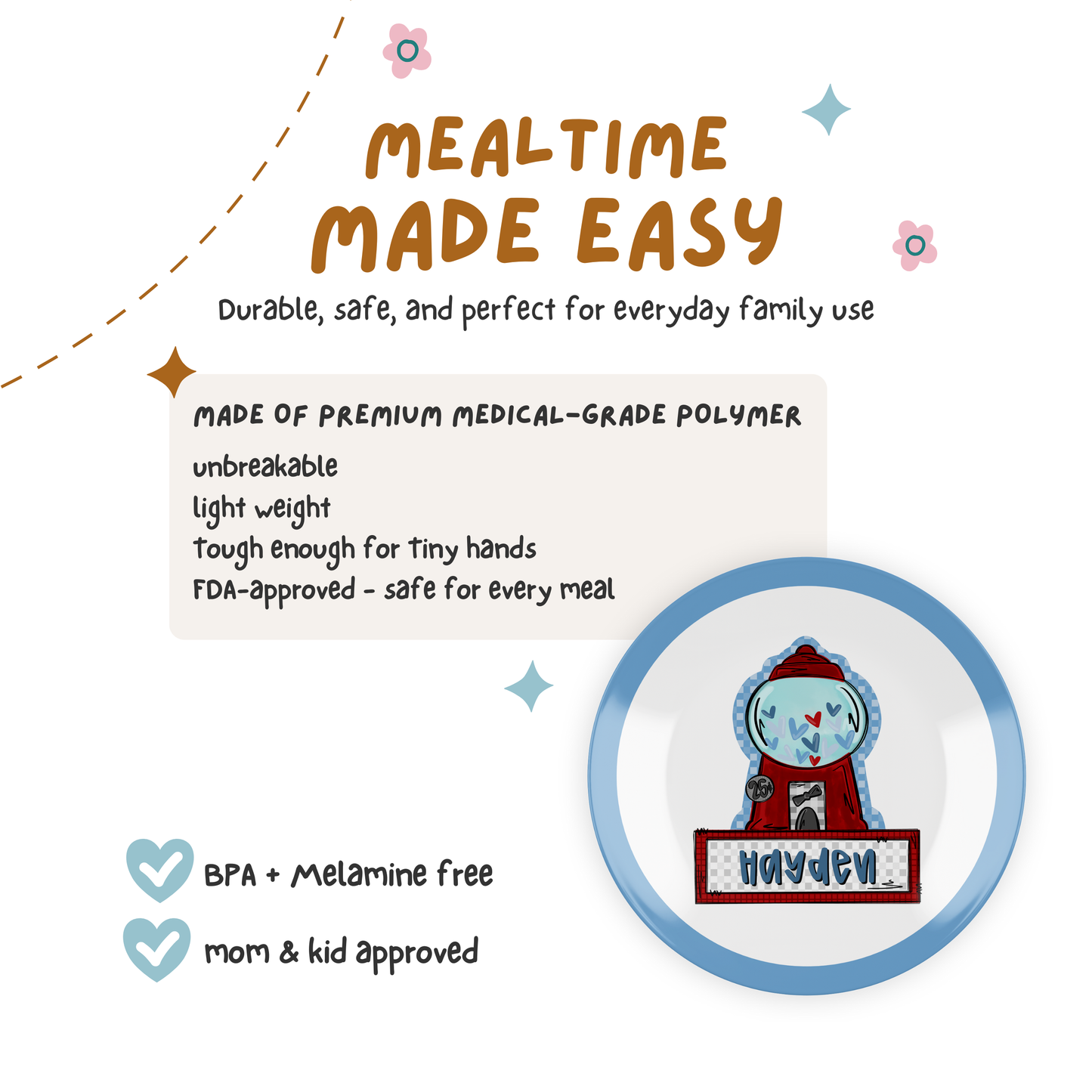 Love Gumball Machine Blue Plate