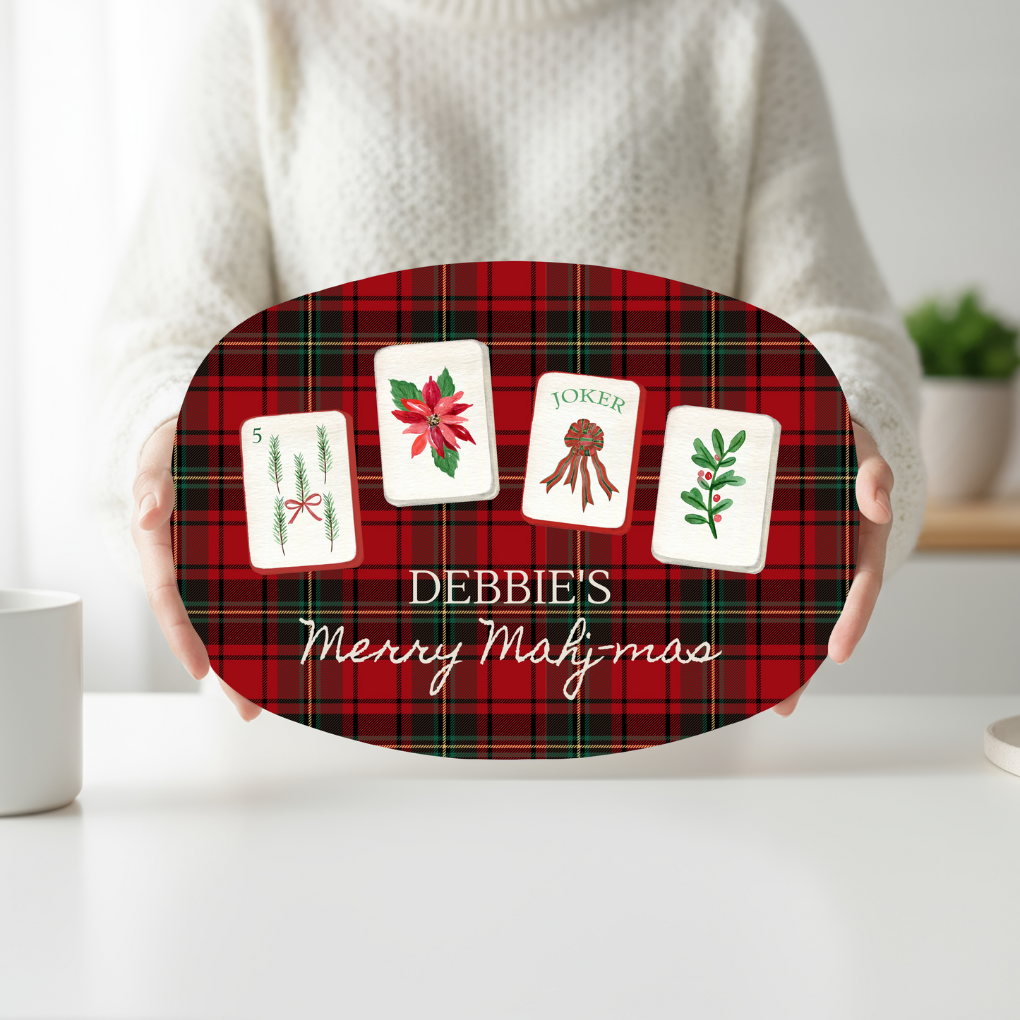 Merry Mahj-mas Christmas Mahjong Platter