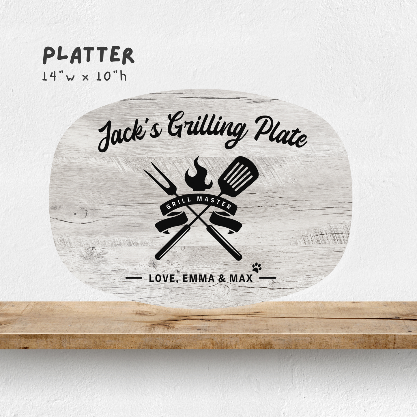 Rustic Personalized Grill Master Plate