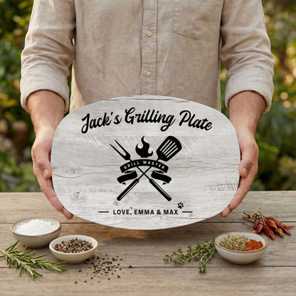 Rustic Personalized Grill Master Plate