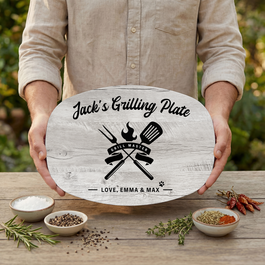 Rustic Personalized Grill Master Plate