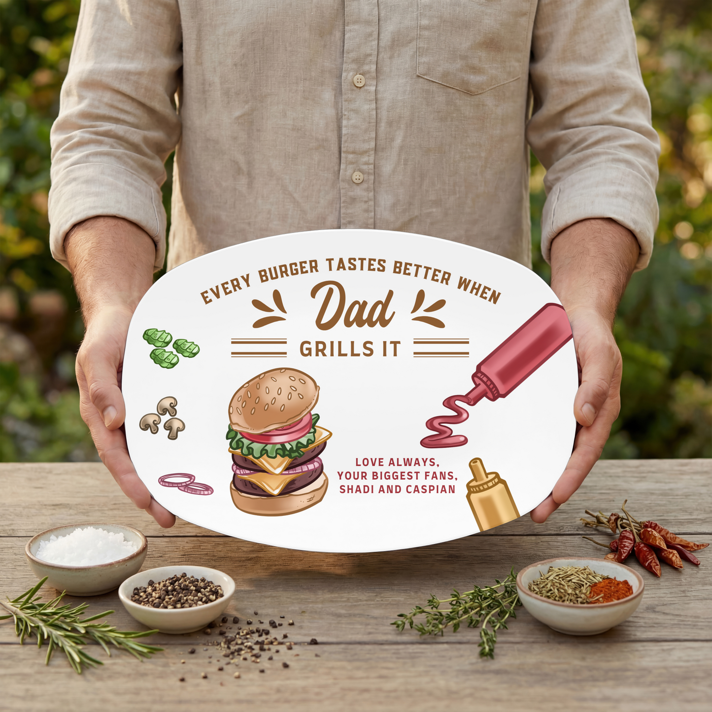 Famous Burgers Personalized Plattter