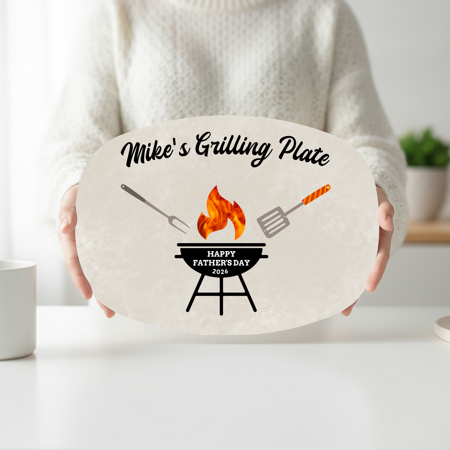 Happy Father's Day Personalized Platter Linen