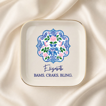Elephant Bams Craks Bling Jewelry Dish
