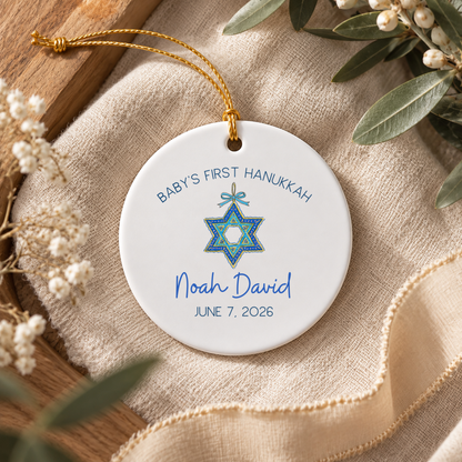 3" Ceramic Ornament – Baby’s First Hanukkah
