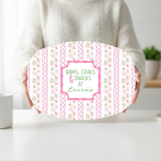 Bams, Craks & Snacks in Pink Mahjong Platter