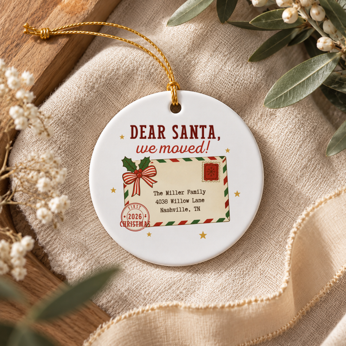 3" Ceramic Ornament – Dear Santa