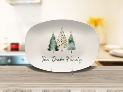 Trio Christmas Tree Personalized Platter