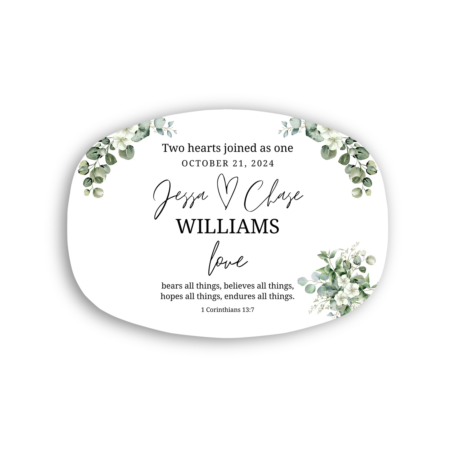 1 Corinthians Personalized Wedding Platter