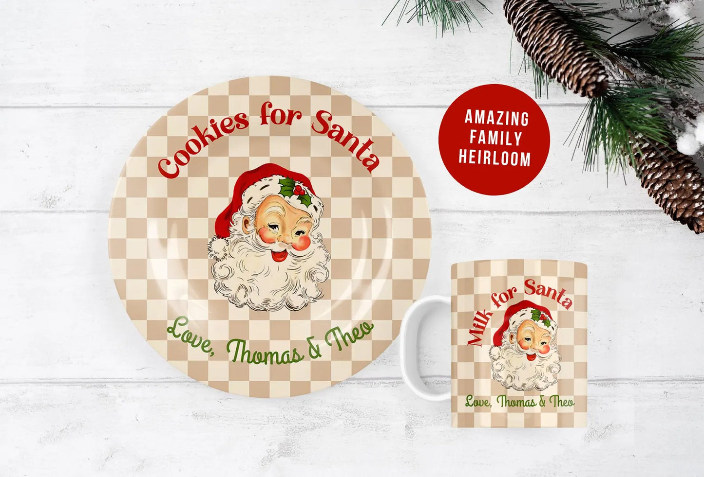 Retro Cookies for Santa Plate