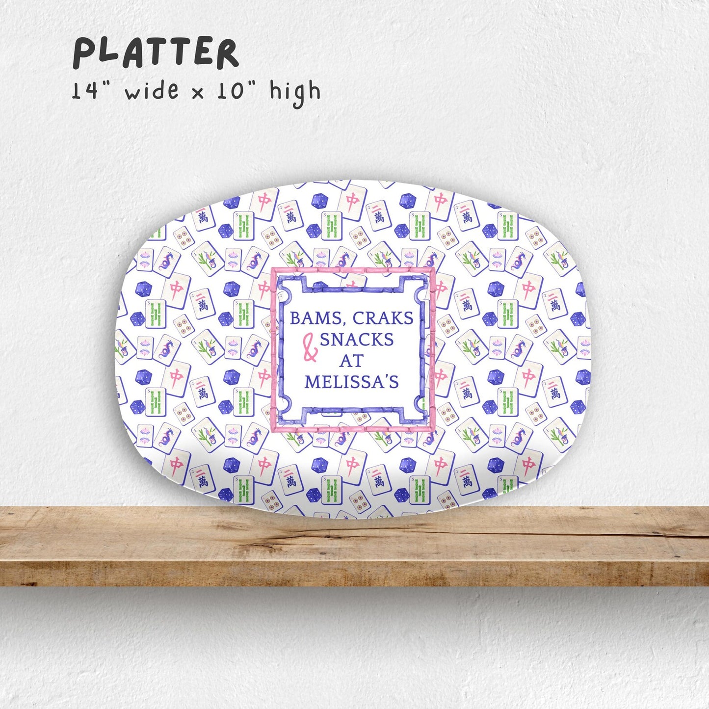 Pink Bamboo Mahjong Platter