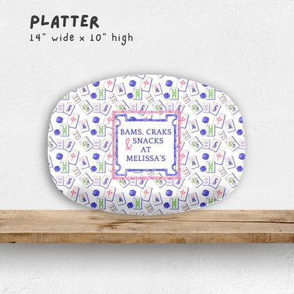Pink Bamboo Mahjong Platter