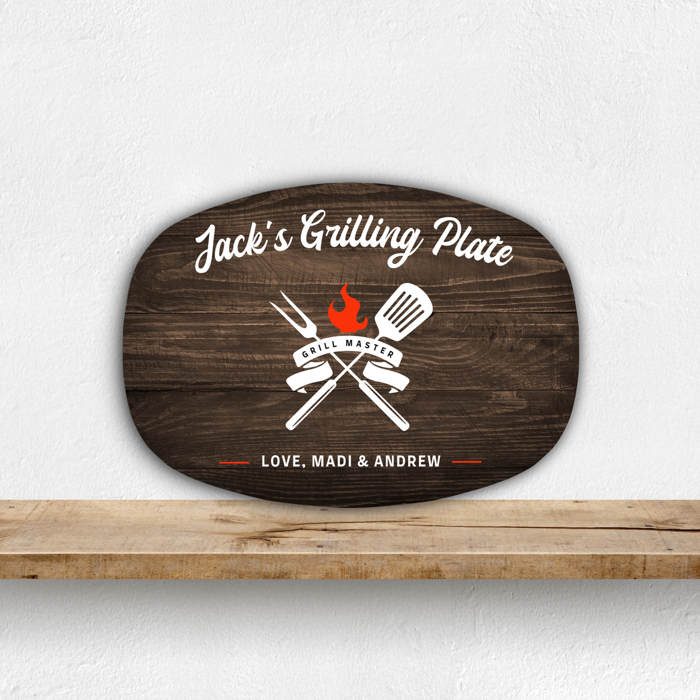 Rustic Personalized Grill Master Plate
