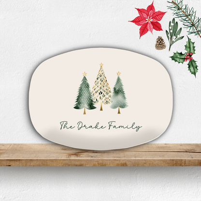 Trio Christmas Tree Personalized Platter