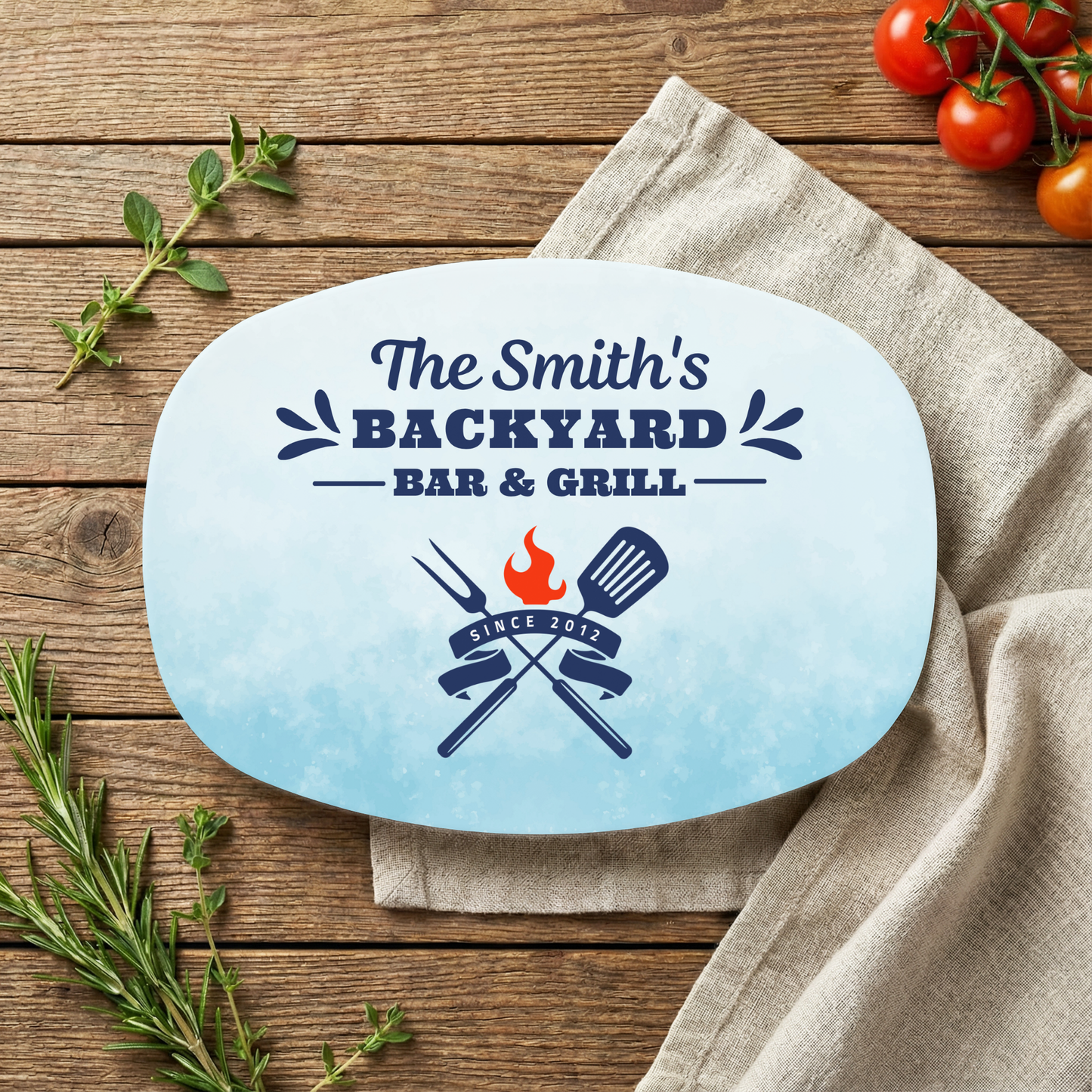 Backyard Bar & Grill Personalized Platter