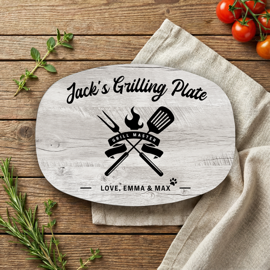 Rustic Personalized Grill Master Plate