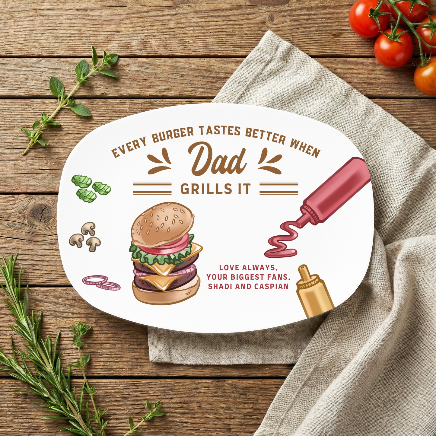 Famous Burgers Personalized Plattter