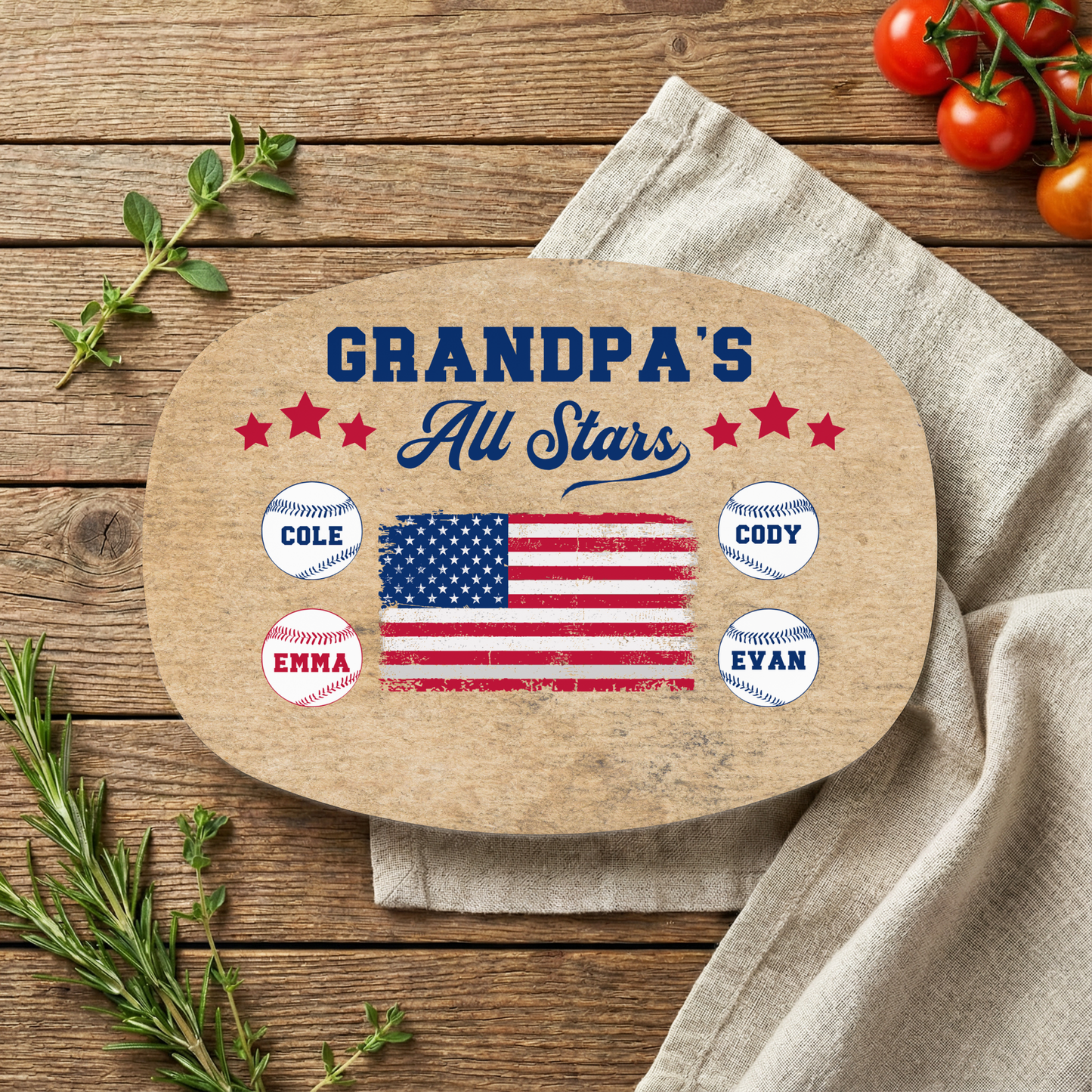 American All Stars Baseball Platter