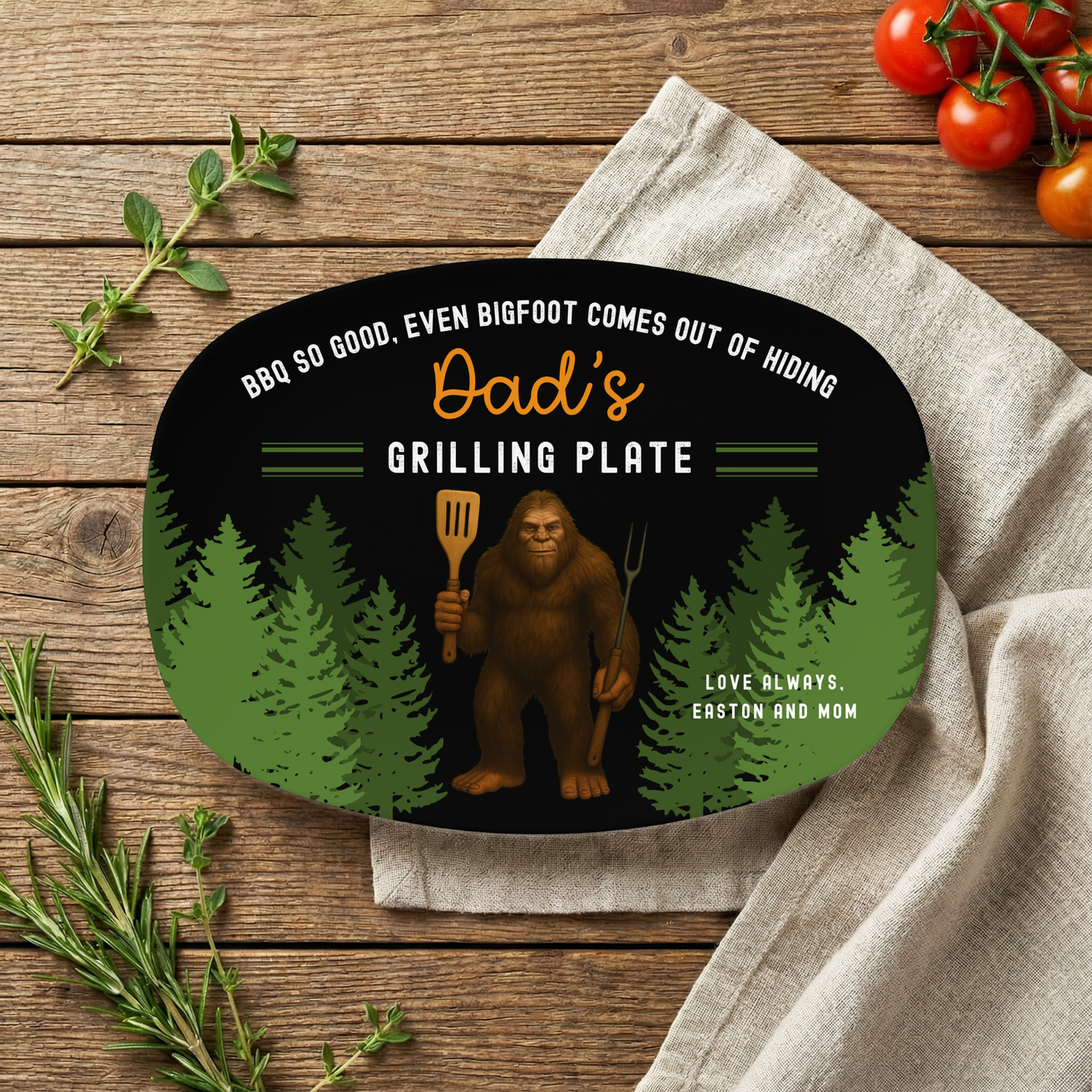 Bigfoot Personalized Grilling Plate