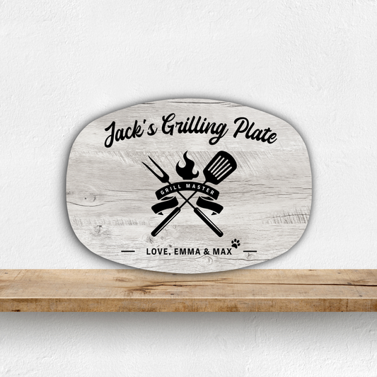 Rustic Personalized Grill Master Plate