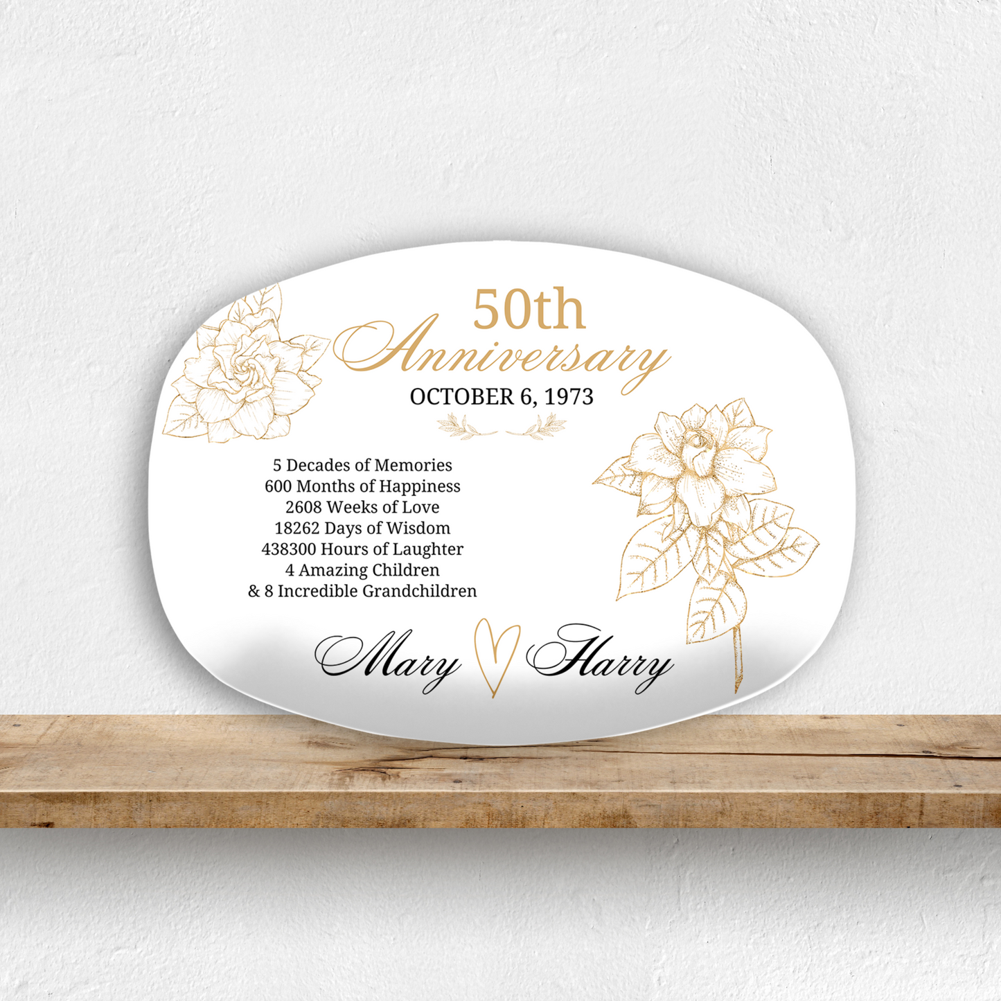 50th Wedding Anniversary Platter