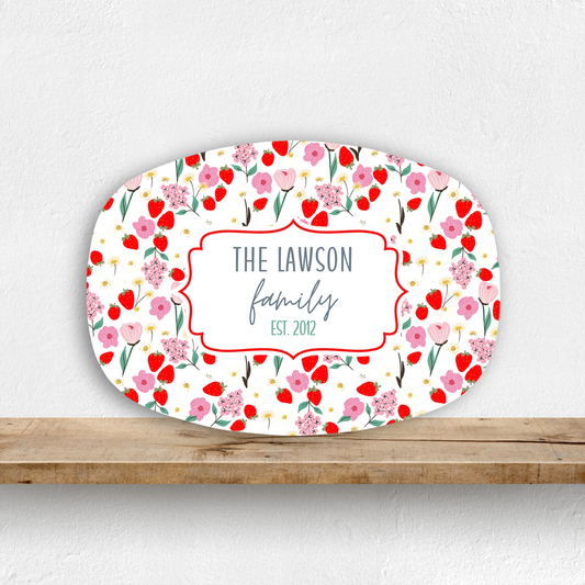 Strawberry Field Personalized Platter