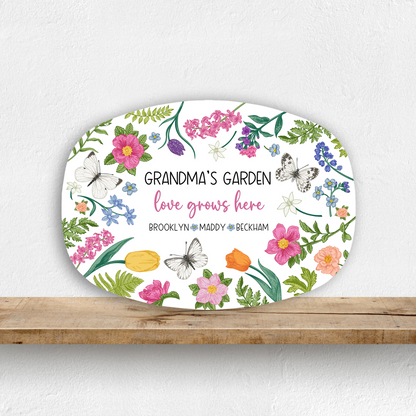 Grandma's Garden Love Grows Here Platter