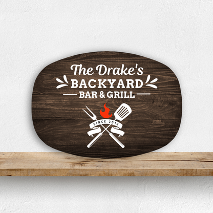 Backyard Bar & Grill Personalized Platter