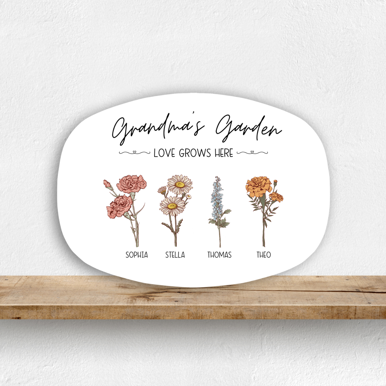 Grandma's Garden Birth Flower Platter