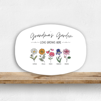 Grandma's Garden Birth Flower Platter