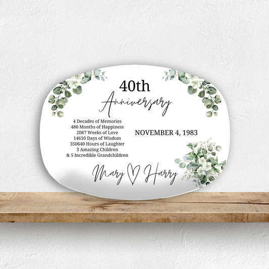 40th Wedding Anniversary Platter