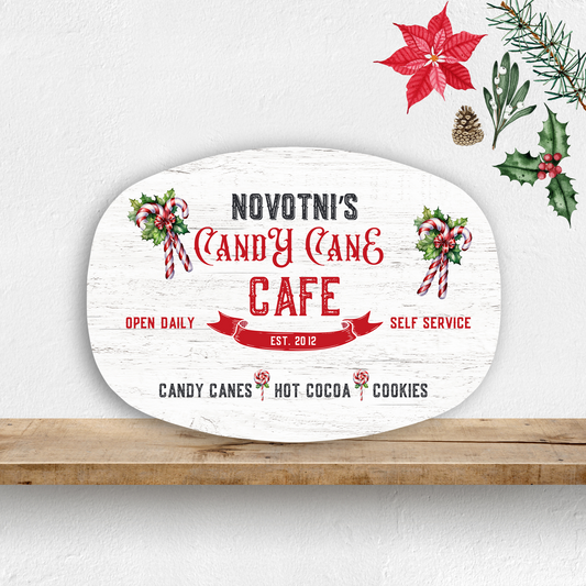 Candy Cane Cafe Personalized Platter