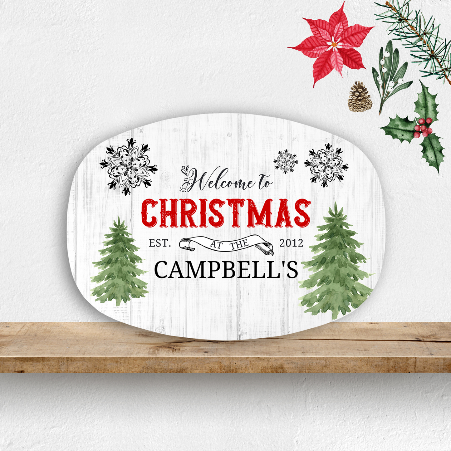 Farmhouse Christmas Personalized Platter