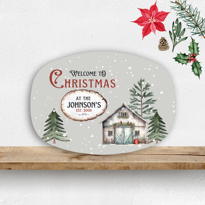 Rustic Christmas Personalized Platter