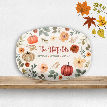 Fall Blessings Personalized Platter