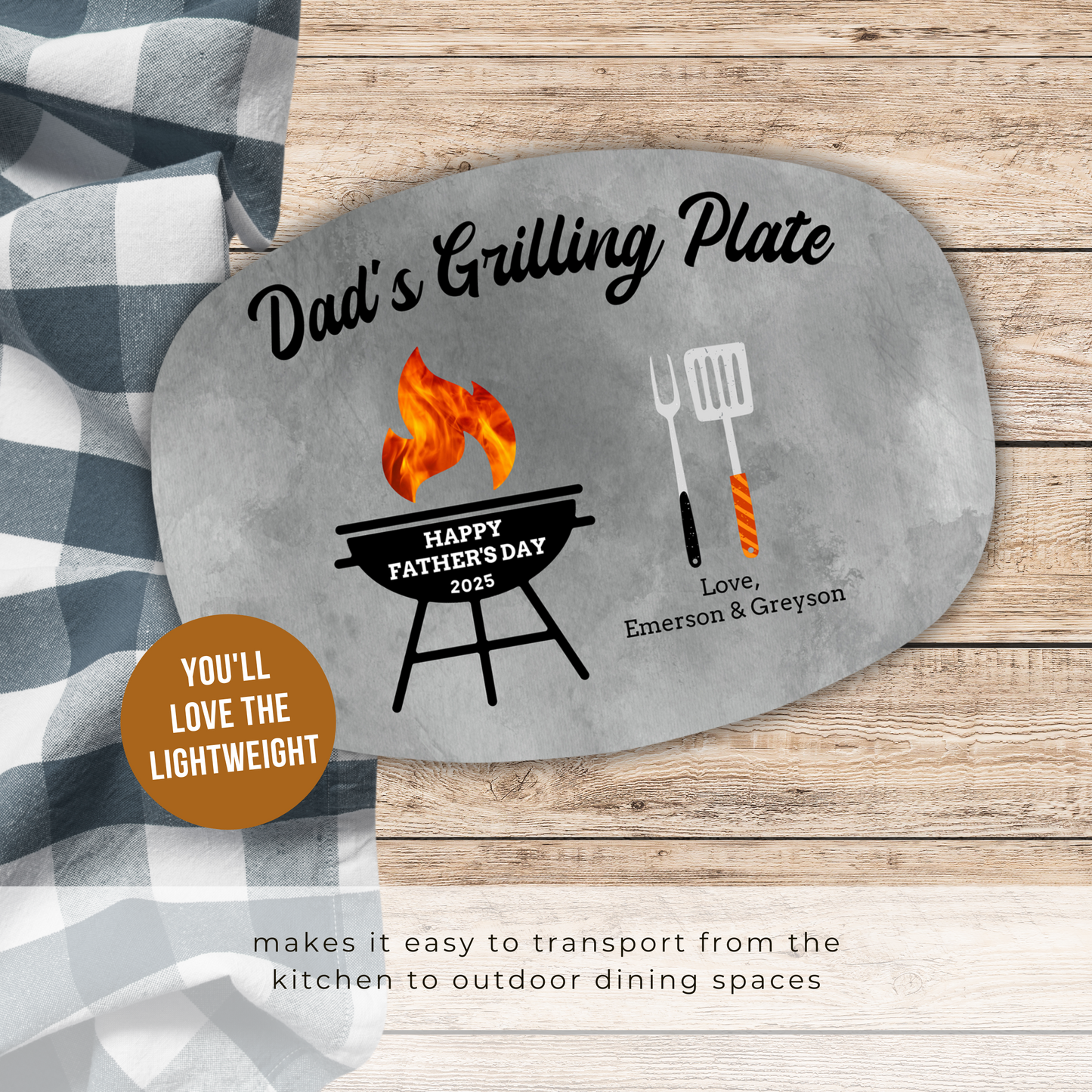 Happy Father's Day Personalized Grilling Platter