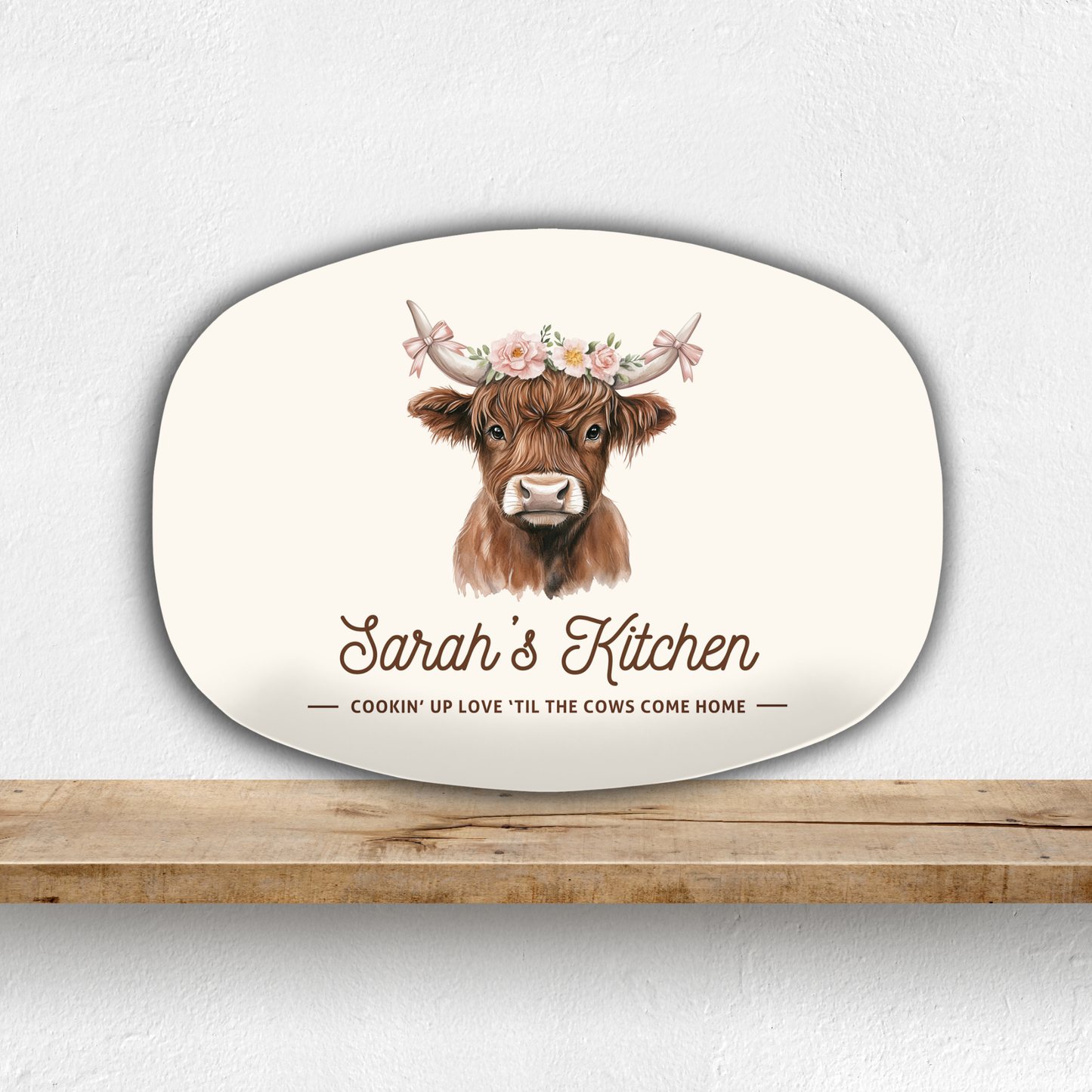 Highland Cow Personalized Platter