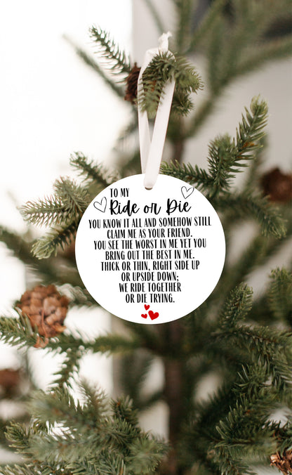 Ride or Die Friend Ornament