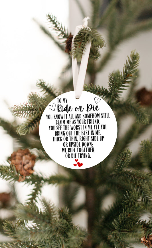 Ride or Die Friend Ornament