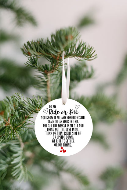 Ride or Die Friend Ornament