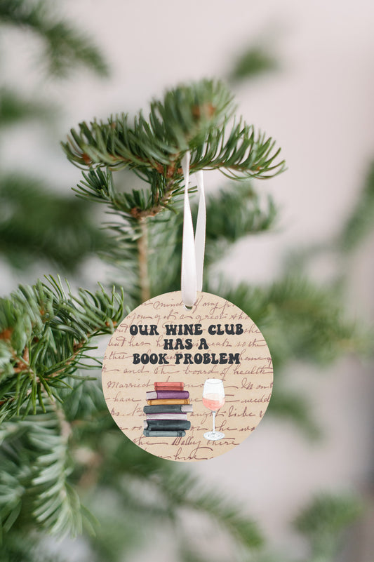 Book Club Wine Vintage Ornament