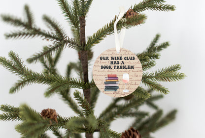 Book Club Wine Vintage Ornament